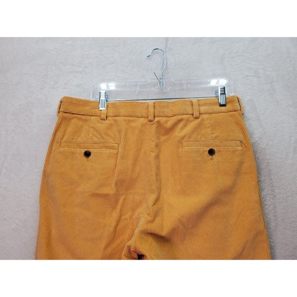 Brooks Brothers 346 Pants Mens Size 35 Orange Corduroy Cotton Flat Front Pockets - Picture 4 of 7
